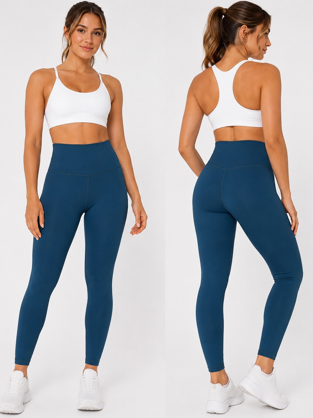 High-Waist Seamless Leggings - Deep Teal